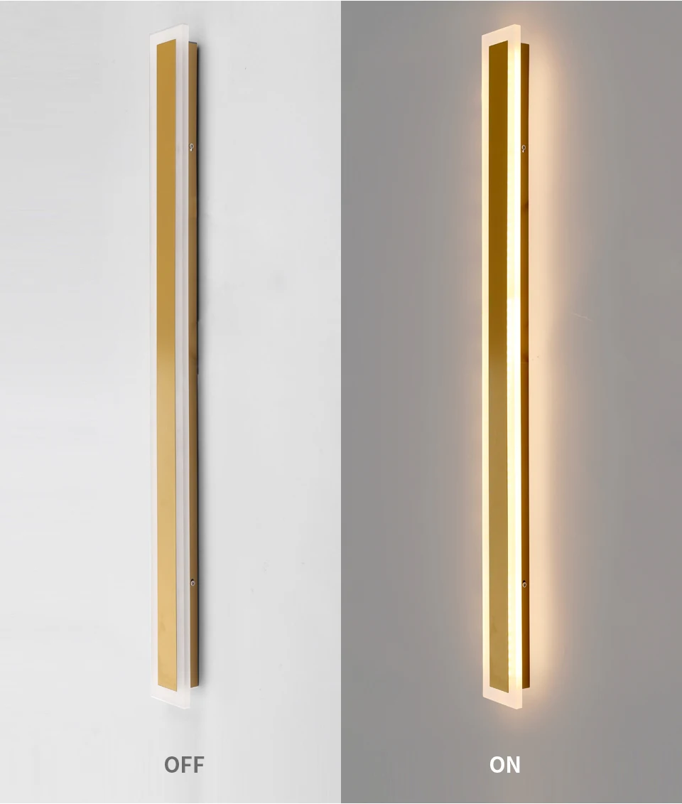 Outdoor Lange Lineaire Wandlampen LED Veranda Licht Waterdicht Anti Roest 110v 265v Grijs Zwart Wit Goud kleur Tuin Garage Armaturen