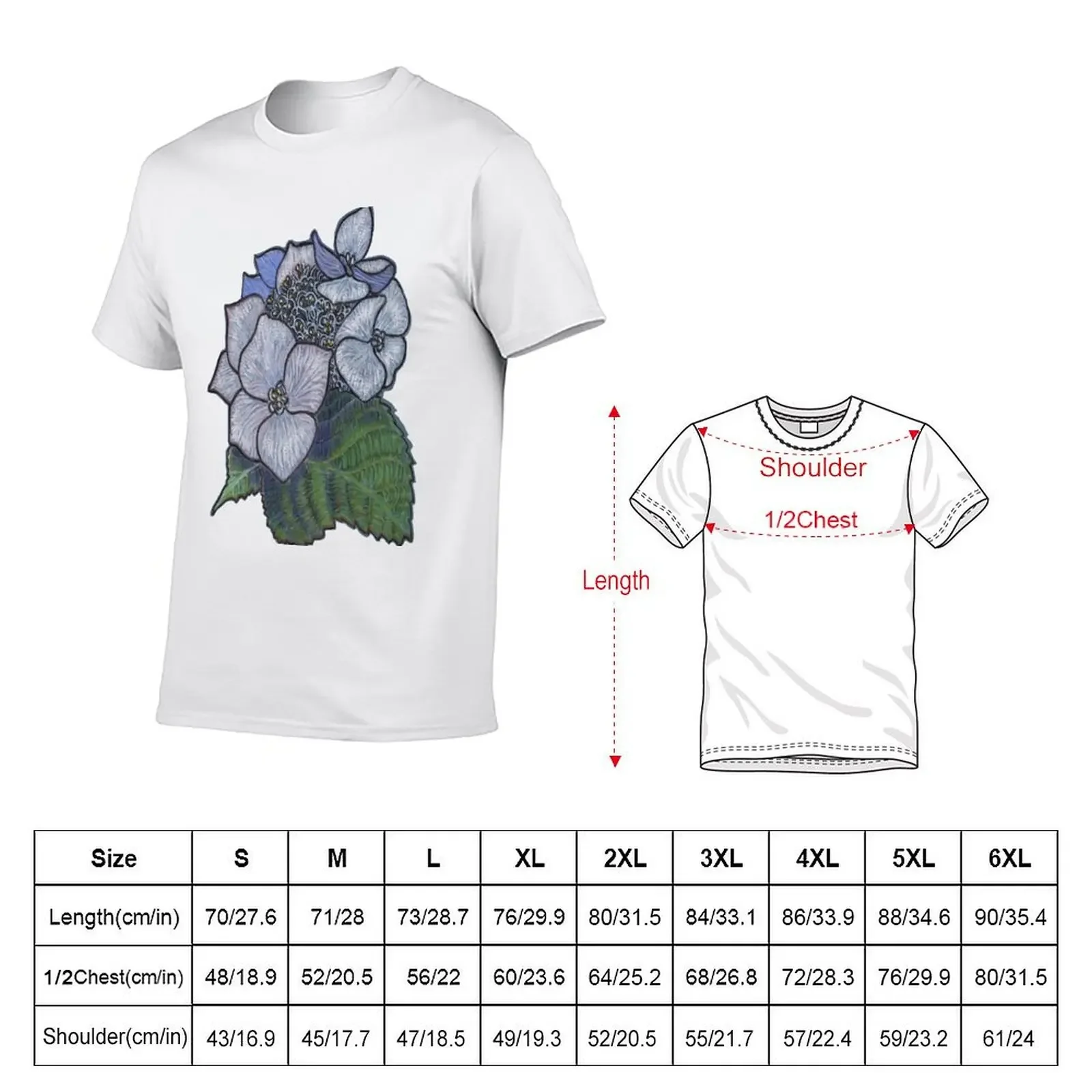 Hydrangea T-Shirt blanks plus size tops cotton t shirt men