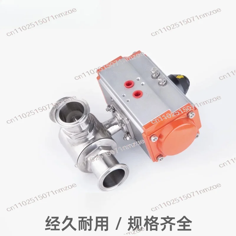 304/316 Stainless Steel Pneumatic Three-Way Ball Valve, T/L Type Quick Connect Sanitary Clamp with Actuator