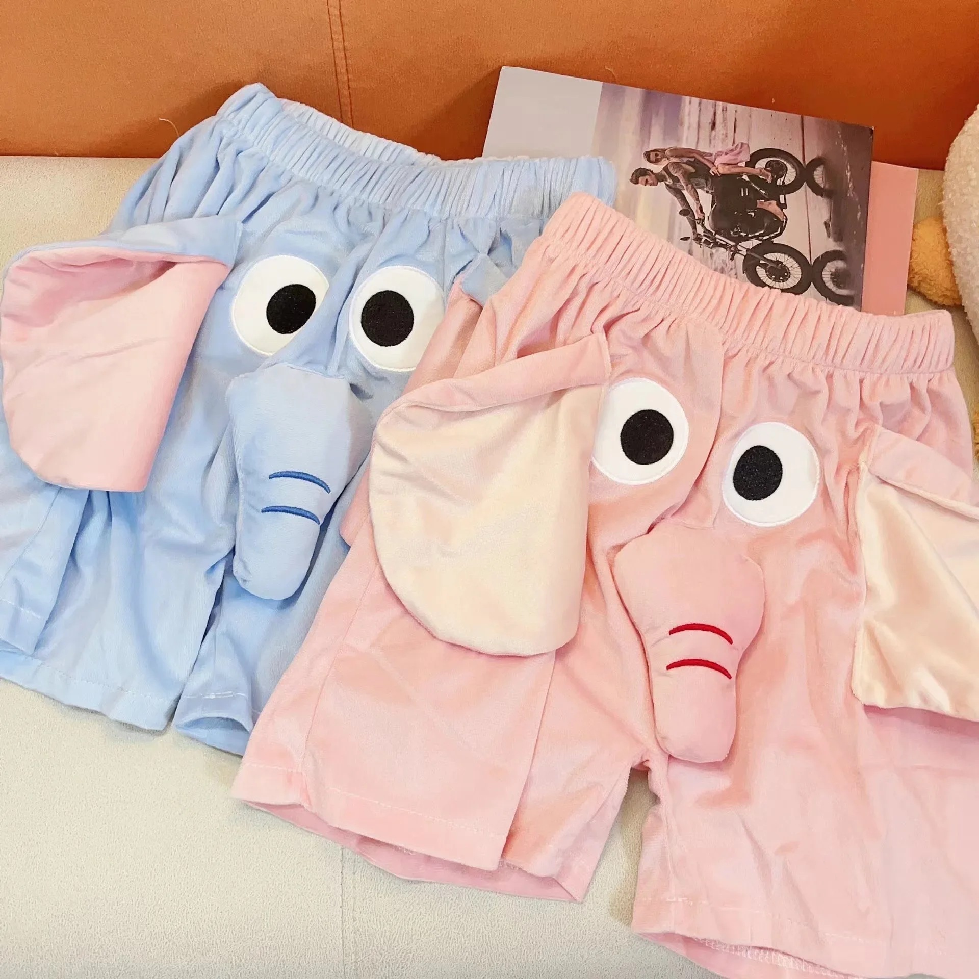 Шорты унисекс с рисунком слона, штаны с милыми животными, большие носы и уши, мягкие штаны для сна со слоном, домашняя одежда, одежда для сна для женщин и мужчин