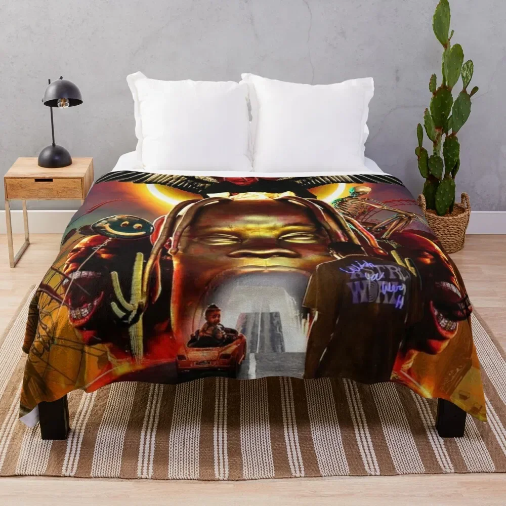 Astroworld art Throw Blanket Weighted manga Kid'S Flannels Blankets