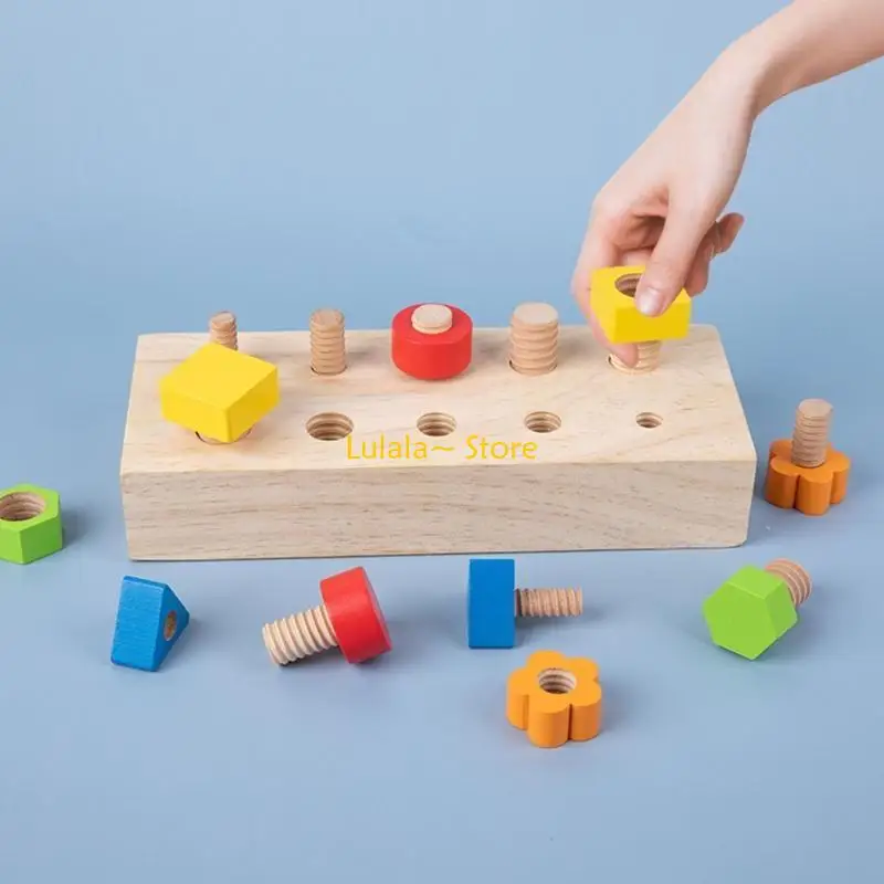 Y4QA-tablero carpintero madera para niños, tuerca tornillo juguete, bloqueo entrenamiento habilidad manual,