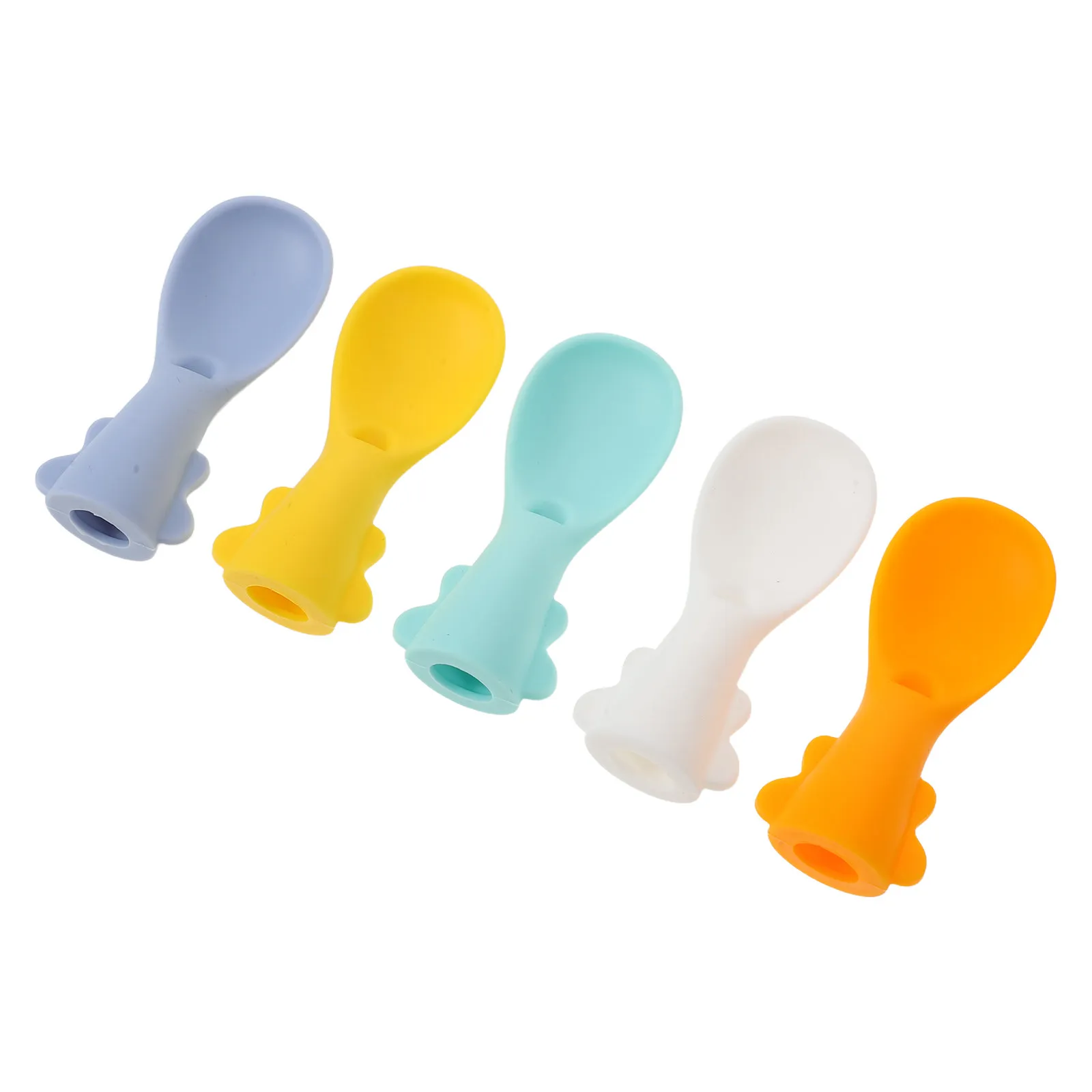 

5Pcs Baby Spoon Holder Case Leakproof Travel Food Pouch Attachment Transparent Cutlery Box Puree Feeder Spoon Baby Utensils