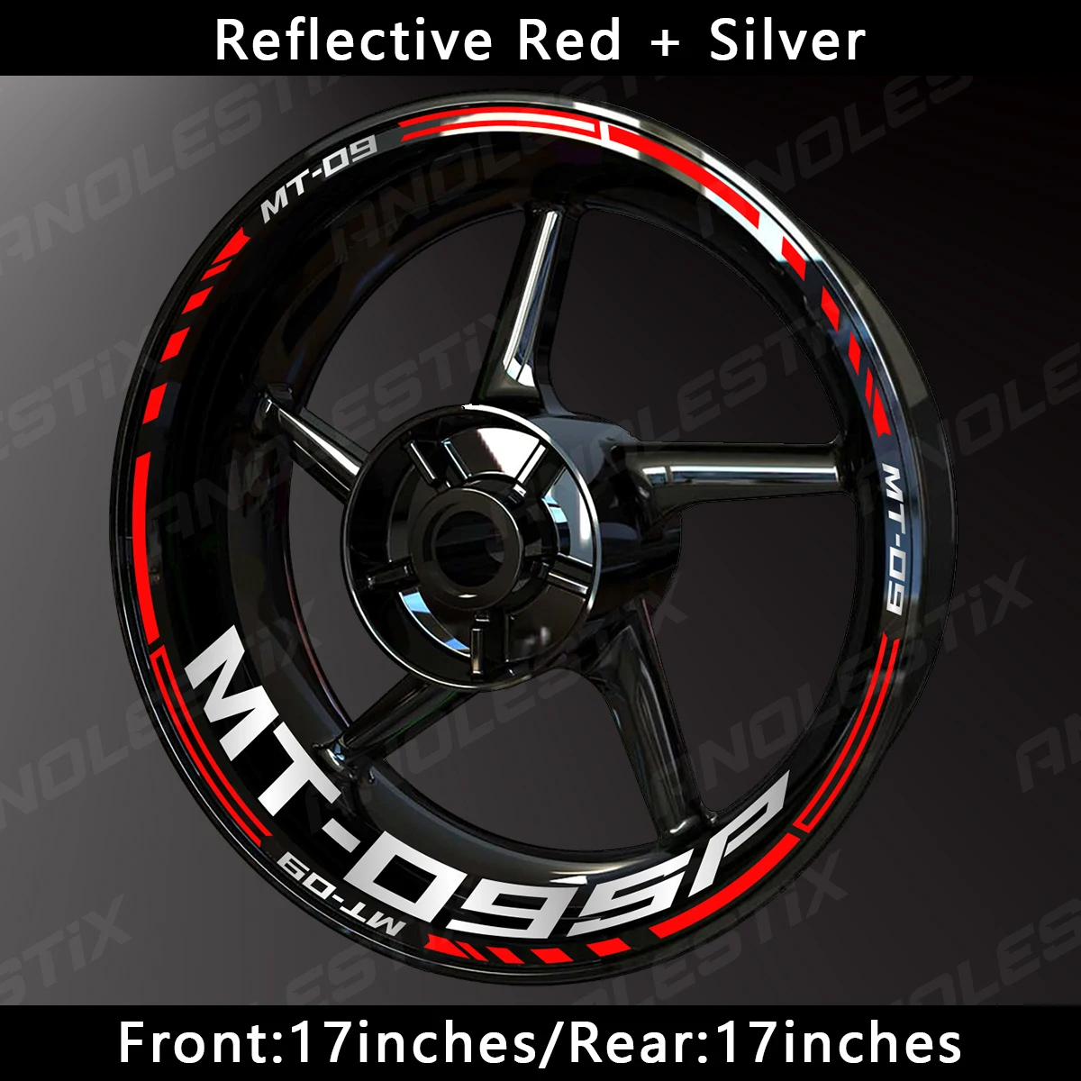 AnoleStix Reflective Motorcycle Wheel Sticker Hub Decal Rim Stripe Tape For YAMAHA MT-09SP MT09SP