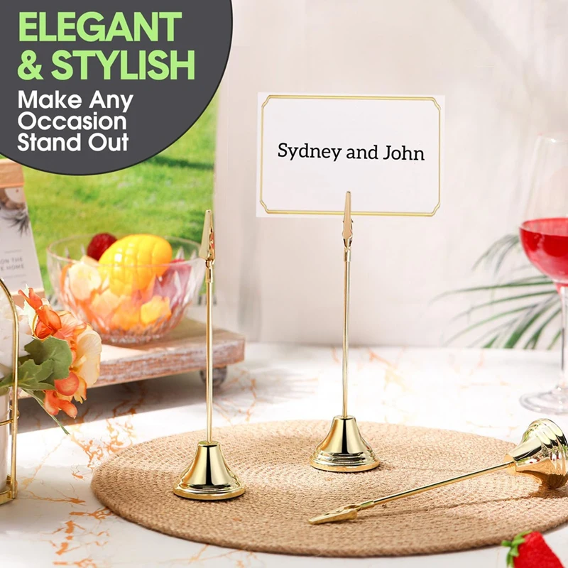 12Pcs Table Number Holders 9 Inch Place Card Holder With Alligator Clip Metal Table Card Holders Table Number Stands