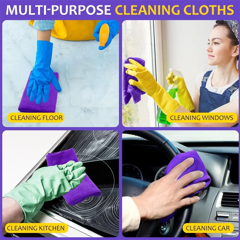 1-12pcs Thickened Edgeless Microfiber Auto Cleaning Towels Multifunctional Car Detailing Rag Automotive Washing dry Cloth