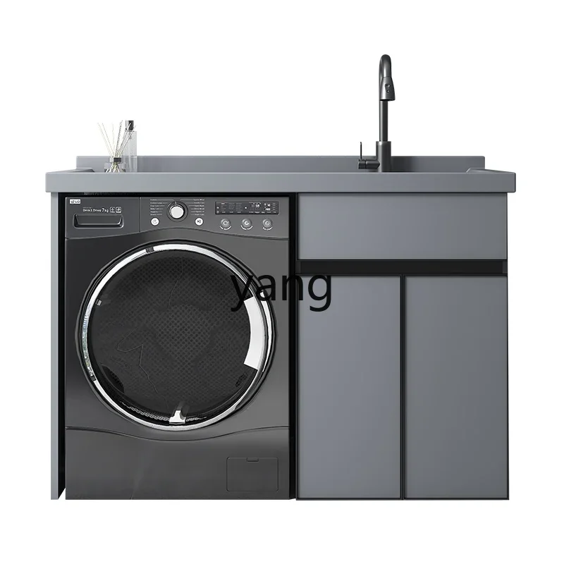 lmm  Balcony Washing Machine Cabinet Combination Custom Drum Laundry Tub Pool Table with Washboard