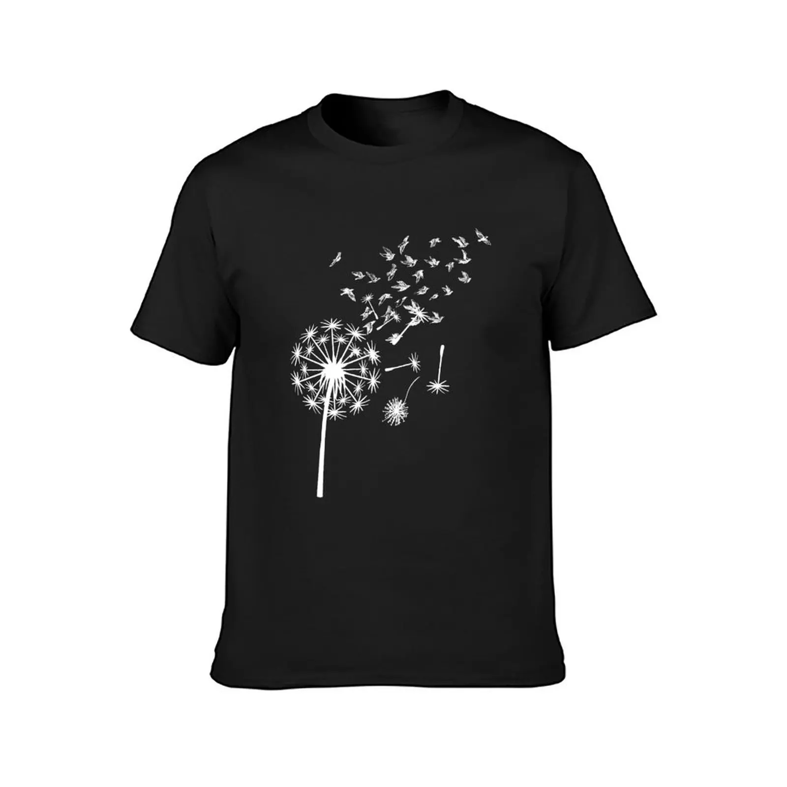 Dandelion Flower Flying Birds T-Shirt graphics for a boy oversizeds oversized t shirt men