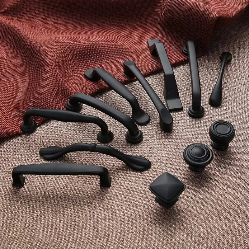 Factory Direct Flat Hidden Wardrobe Door Pulls Black Drawer Solid Hardware Handles