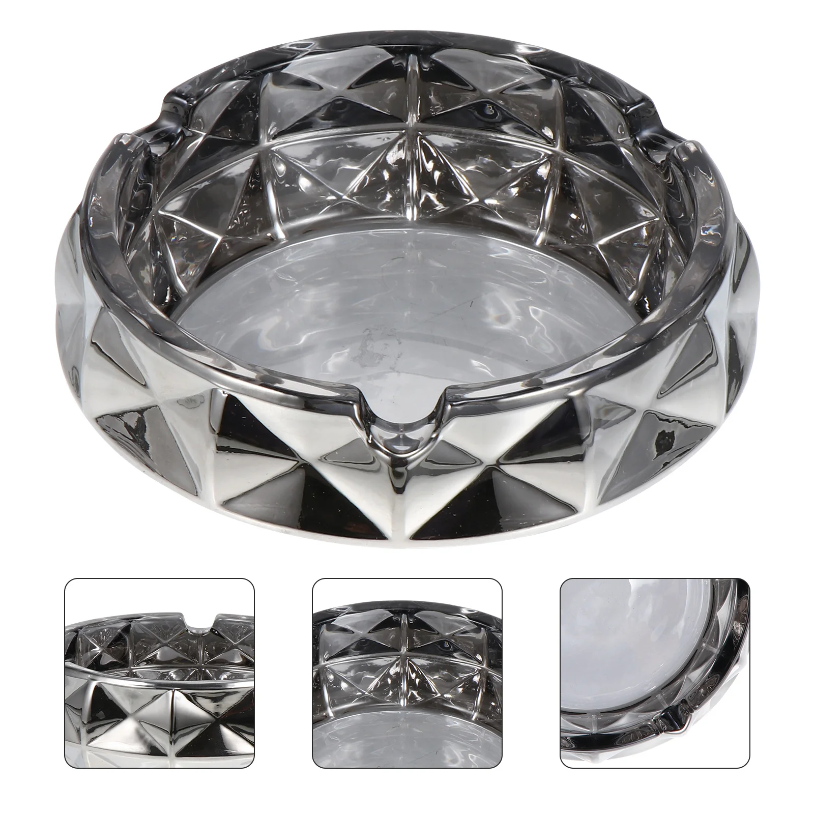 

Glass Ashtray Household Practical Portable Astray Cigarette Butt Container Office Desktop