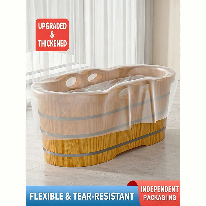 3pcDisposable Bathtub Soaking Bags Individually Wrapped Travel Essentials,Plastic Bath Tub Covers,for Hotel Bathtubs,Bathroom