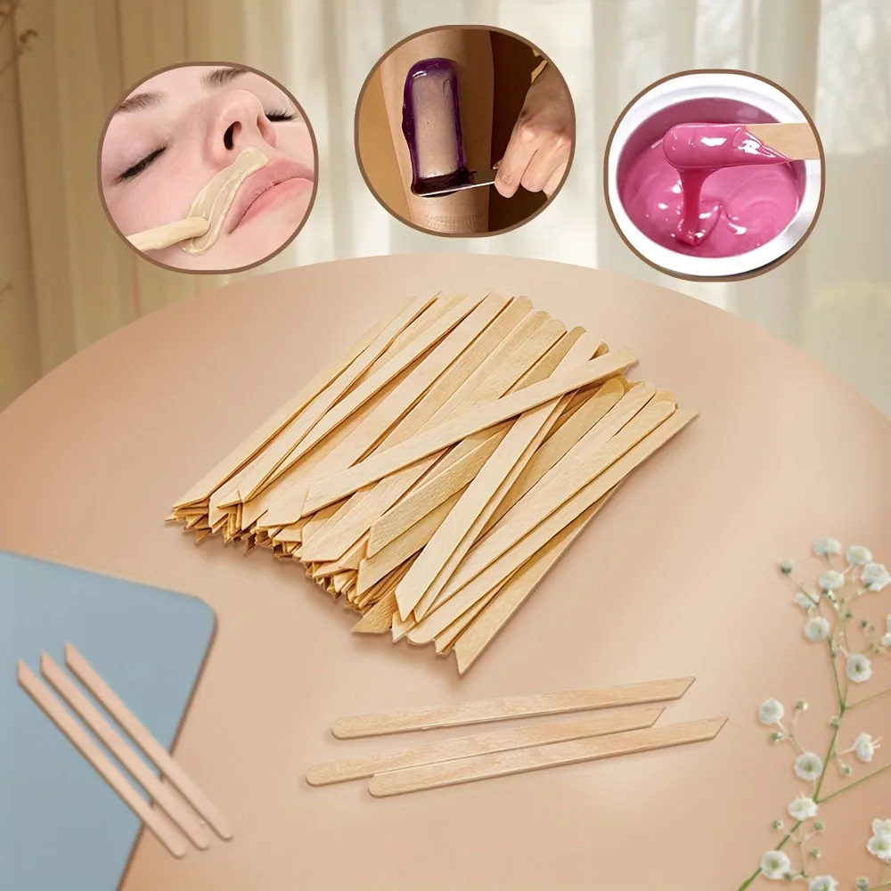 100/300PCSWoman Wooden Hair Removal Stick Disposable Depilation Spatula Wax Sticks Wood Face Eyebrows Waxing Spatula Beauty Tool