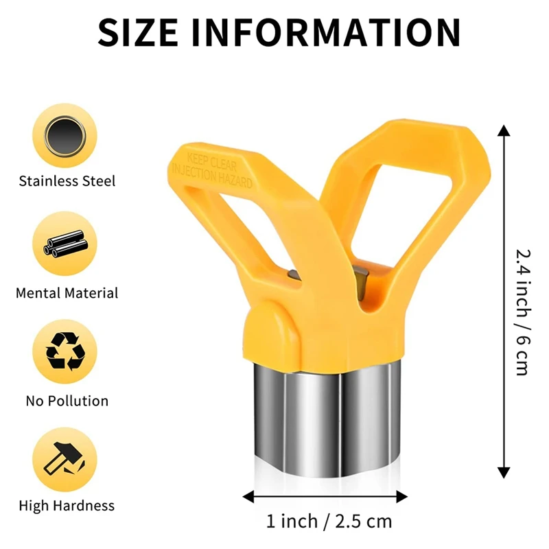 3Pcs Spray Tips Airless Paint Spray Sprayer Tip Guard Nozzle Seat Replacement For Airless Spray Paint Tip Nozzle 415/515