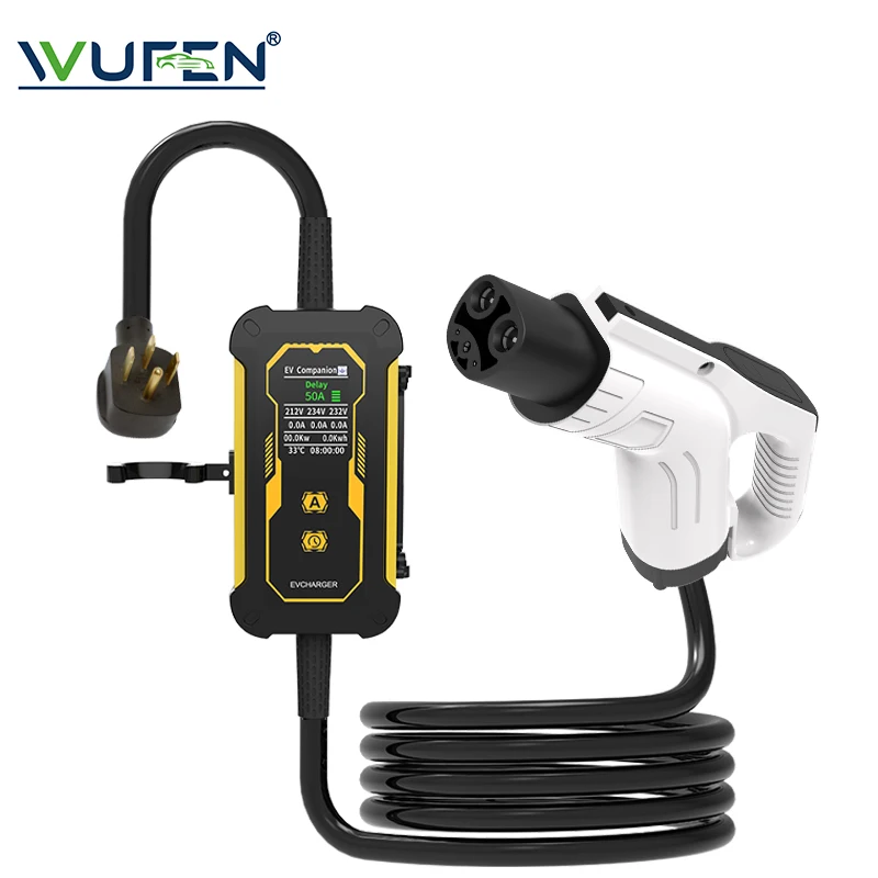 

Level 2 EV Charger 50A 12KW Electric Vehicle Portable Charger Tesla Home EV Charging Station 240V NEMA 14-50 Plug