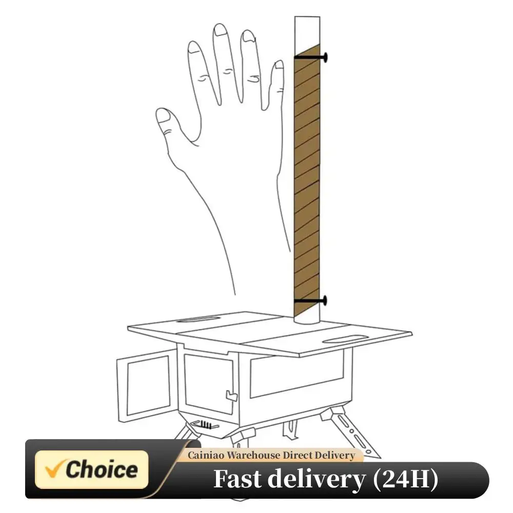 

Печь для палатки «сделай сам», огнестойкая лента, регулируемая печь для кемпинговой палатки, дымоход, огнестойкая лента с 2 зажимами, огнестойкая трубная плита