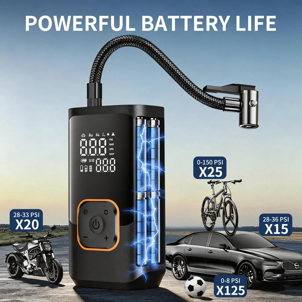 

YIJU Car Portable Tire Inflator Cordless Fast Electric Air Pump Vehicle Supplies Tire Compressor For Motocycle Bicycle Inflation