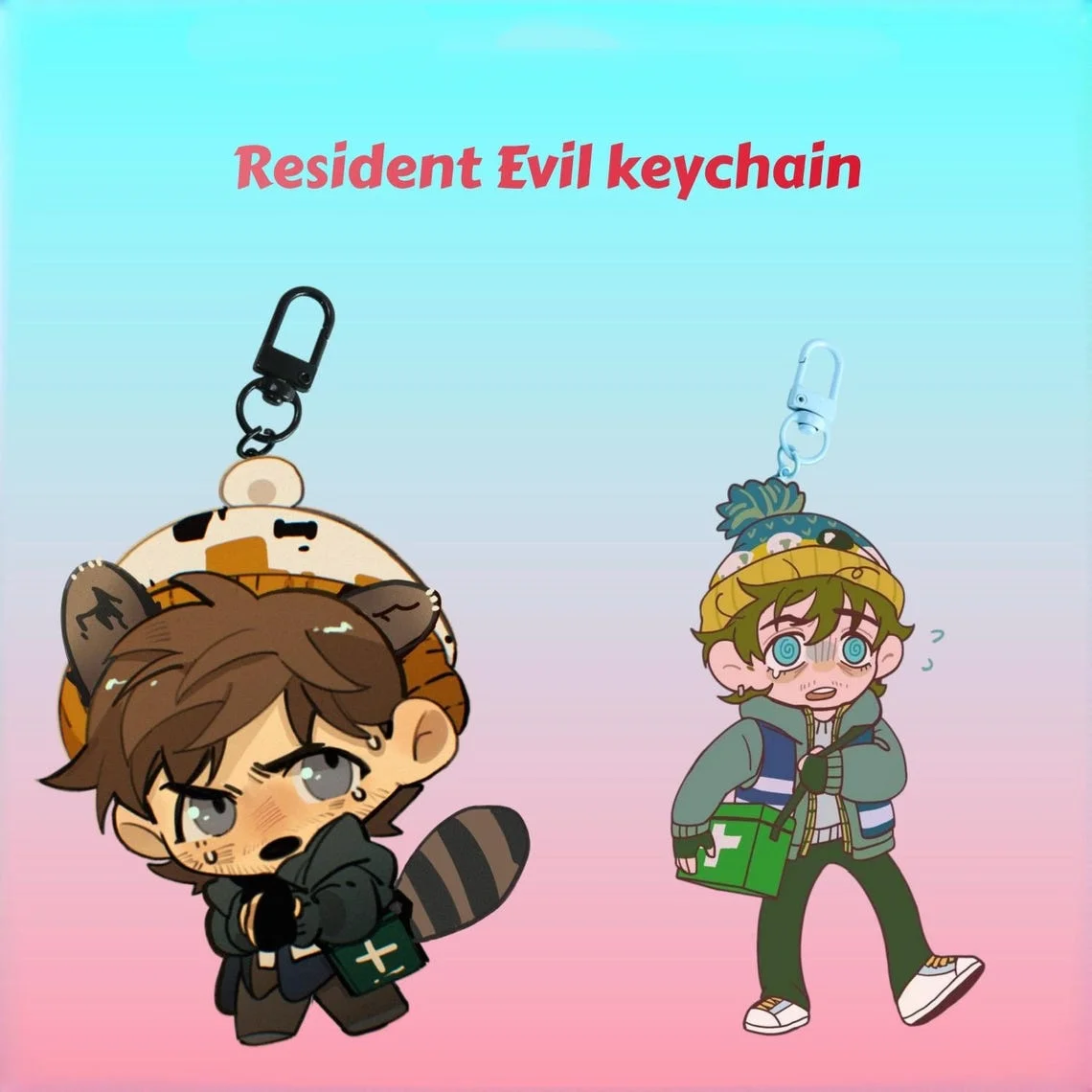 Resident Evil Bryan Hodukavich Character Acrylic Keychain Double Sided Collectible Fandom Keyring for Fans
