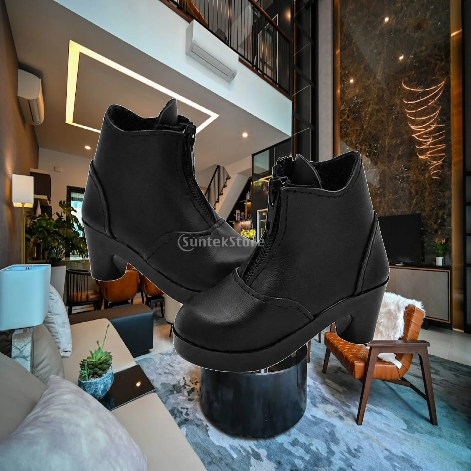 Realistic Doll Boots with Stitched Panels for 17cm Doll Outfits Role Play and Wardrobe Styling