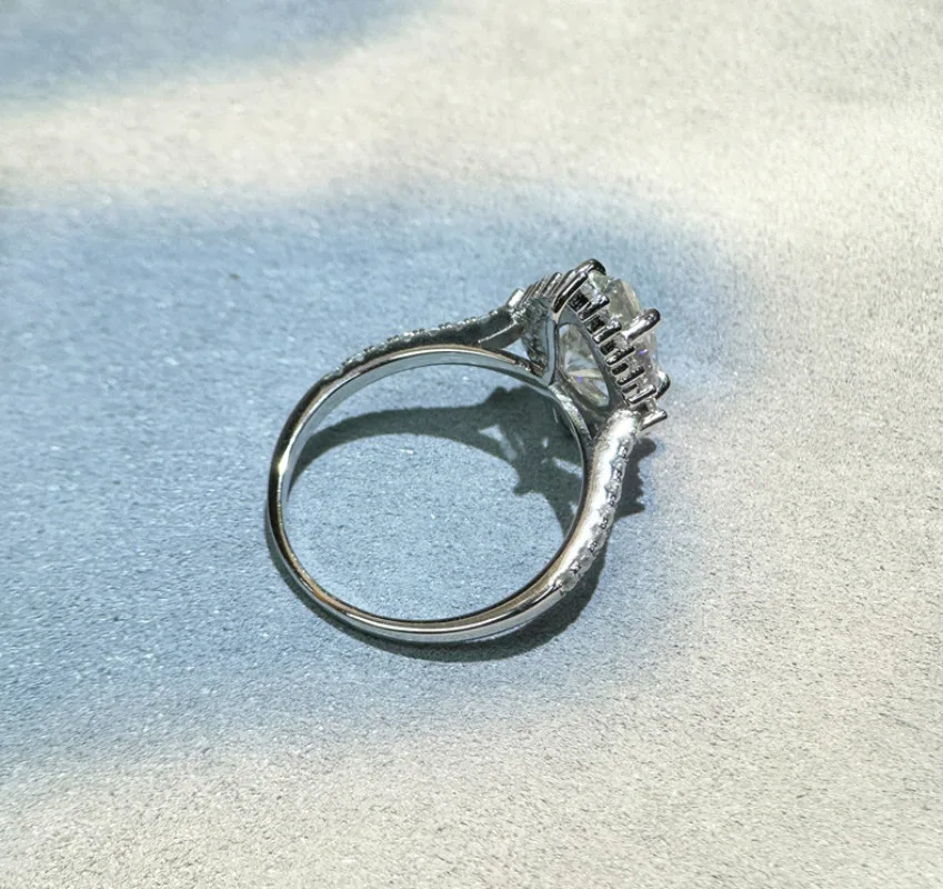 الكمثرى قطع 4ct D اللون مويسانيتي خاتم الماس 925 فضة حفل زفاف الفرقة خواتم للنساء مجوهرات الزفاف الخطوبة