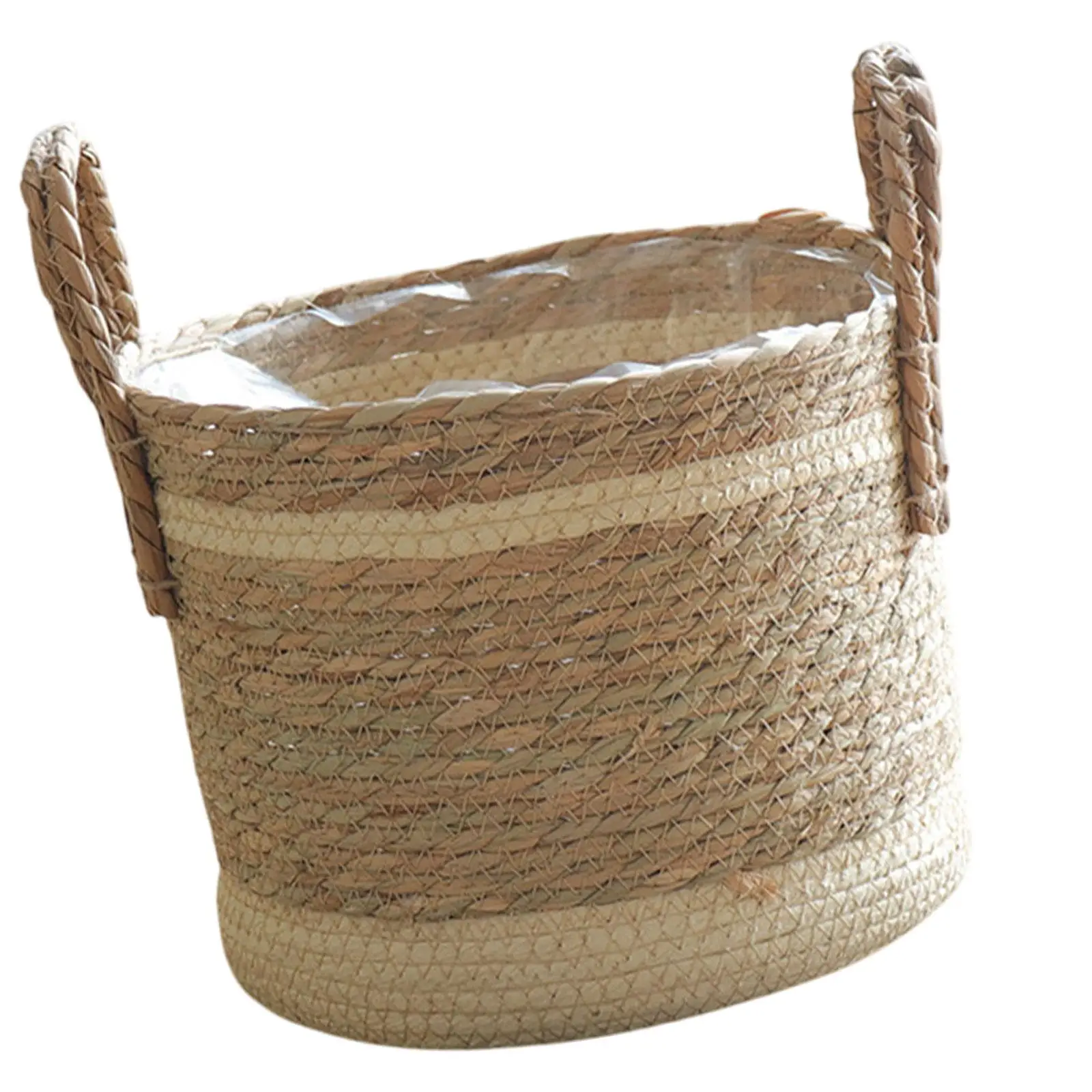 Woven Planter Basket Plant Pot with Waterproof Layer Laundry Bag Planter Container Storage Basket for Picnic Plant Flower