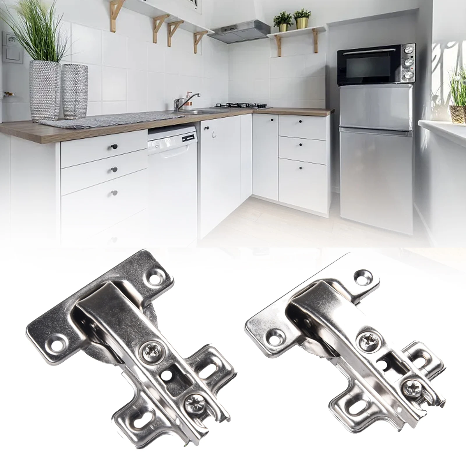 

Blind Corner Angular Door Hinge Set 2pcs with 90 Degree Opening for Kitchen Cabinets Wardrobes and Luxury Furniture Doors