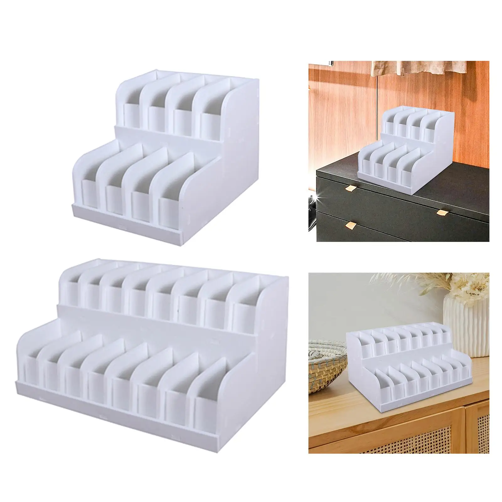 

Belt Organizer 2 Tiered Sleek Multi Compartments for Shop Dressing Room Dorm
