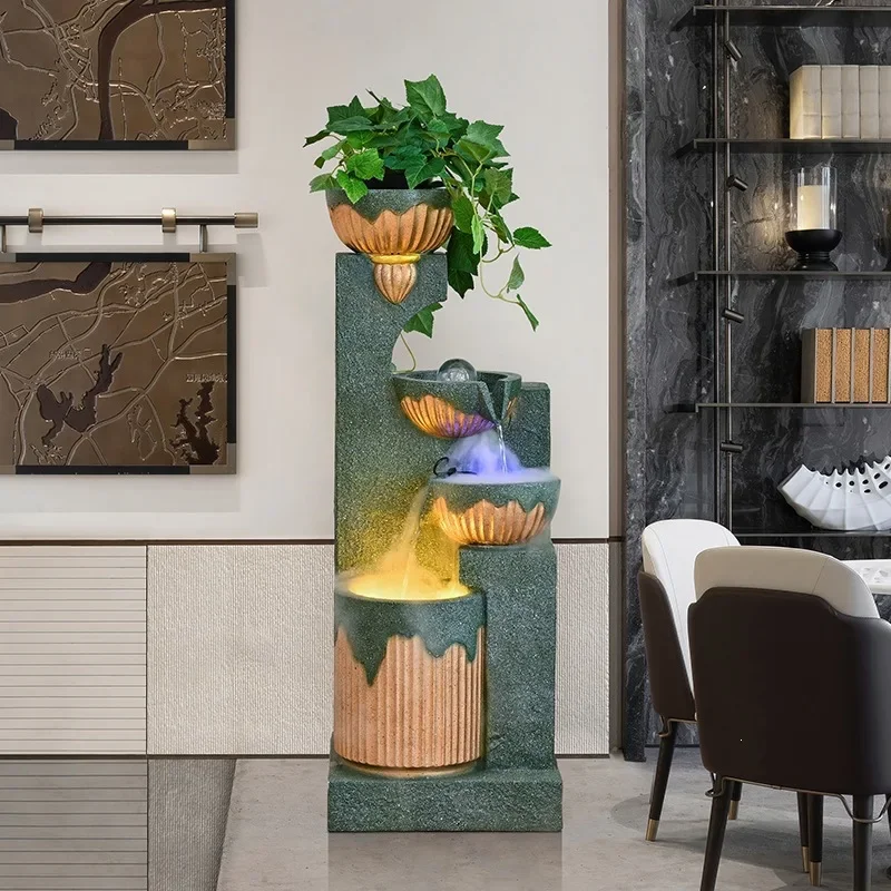 European-style flowing water makes money ornament, living room fountain, water circulation landscaping, home