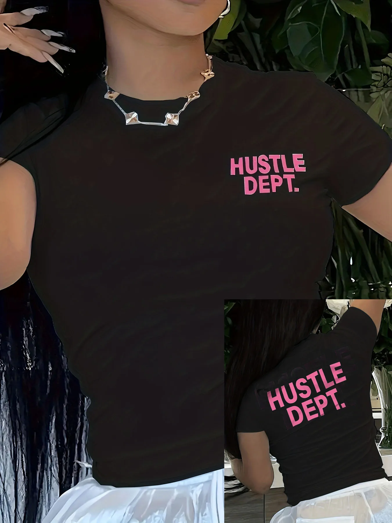 Hustle Dept Print Women's T-Shirts Summer Short Sleeve Neck T-shirt Fashion Casual Sport Clothes Basic Tee Harajuku Y2k Tops