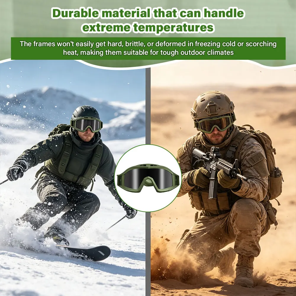 Tactical Shooting Goggles 1 3 Swap Lenses Windproof Dustproof Anti Fog For Airsoft Motocross Mountaineering Cycling
