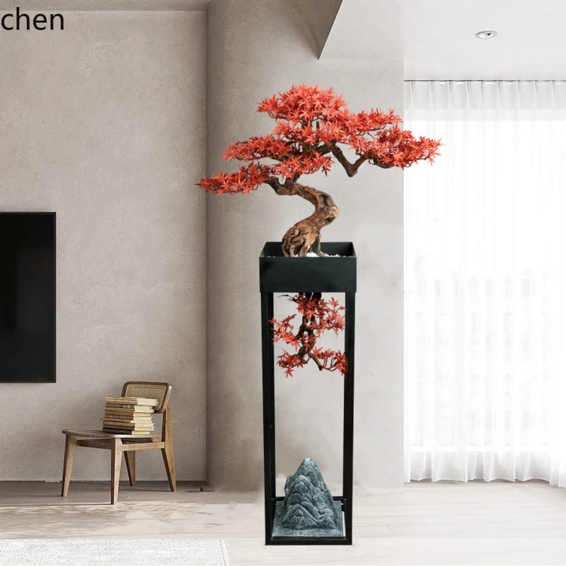 ZML red maple leaf fake tree ornament porch hotel restaurant entrance entrance flower stand landing