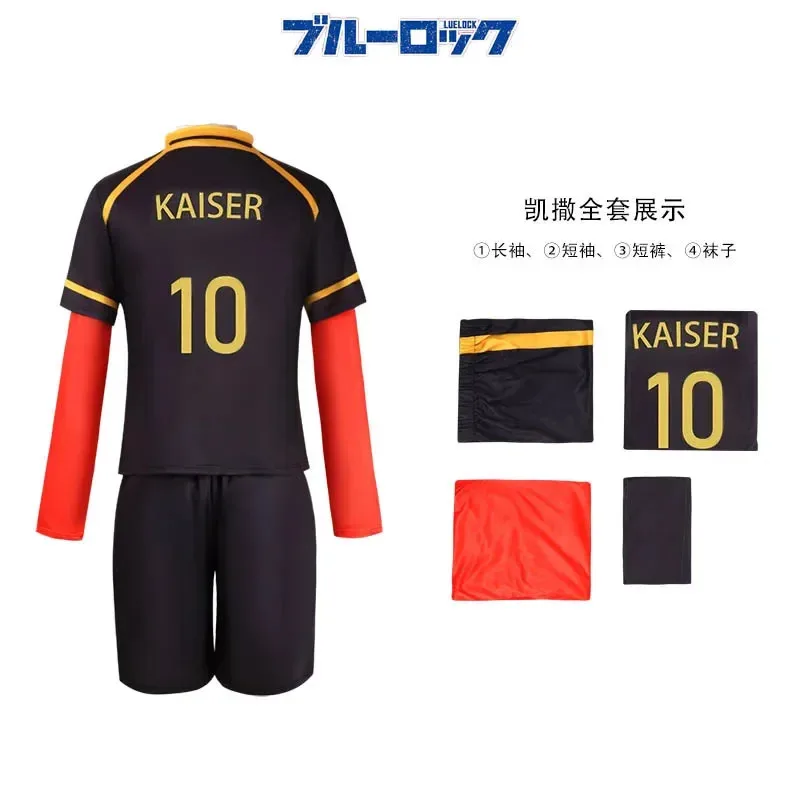Adult Kids Blue Lock Jersey Michael Kaiser Yoichi Isagi Cosplay Costumes Sleeve Short Casual Sport T Shirt Halloween Suitsa;3,v'