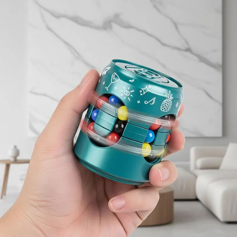 Multiple Functions Fidget Toy Magic Colorful Beans Finger Spinning Relieves Stress Decompression Gift For Children And Adult