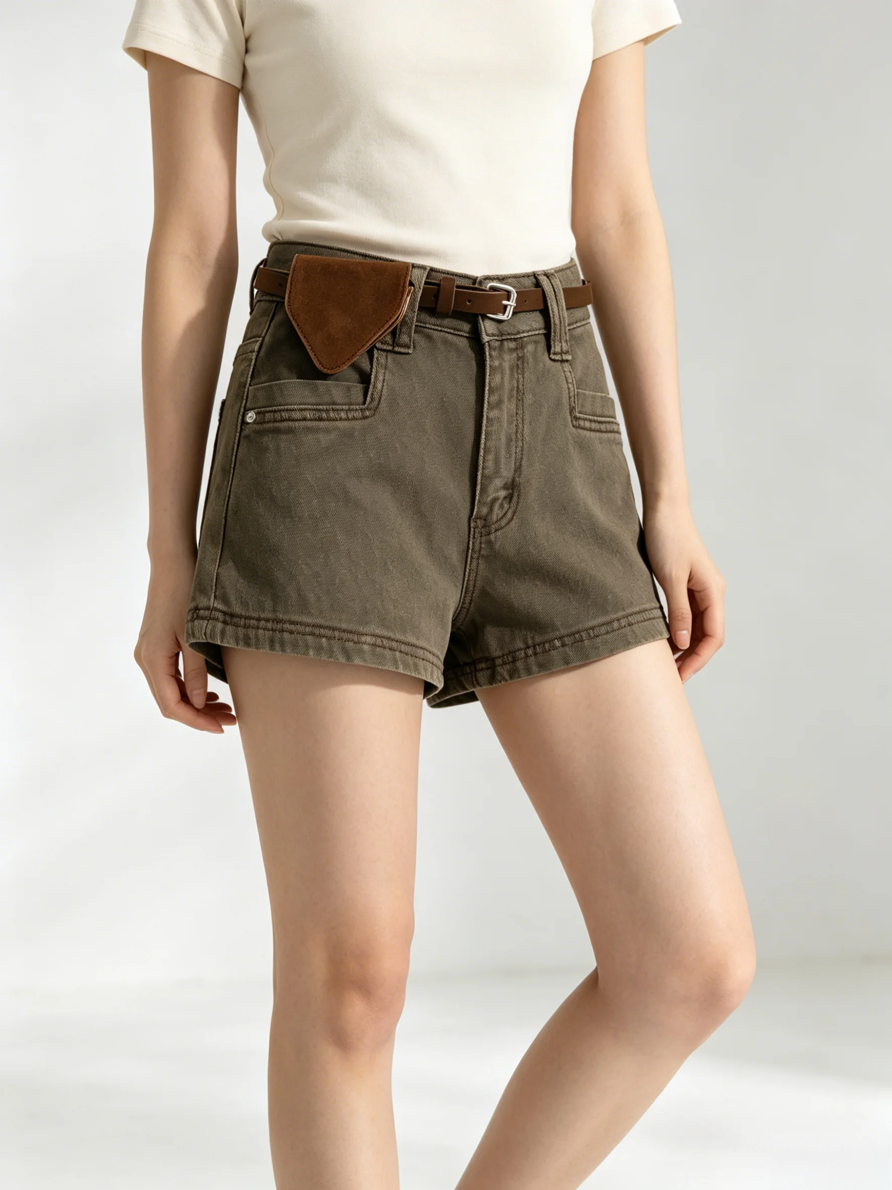 High Waist Denim Shorts Women's Summer Fashion Skin-friendly Retro Washed Korean Style Wide Leg Pants Casual Loose Fit Jeans