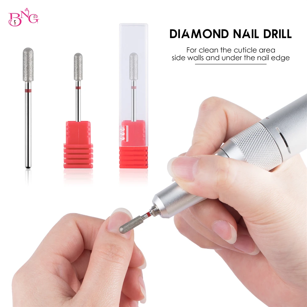 2 teile/los Nagel Bohrer Bits Flamme Diamant Bit für Nagel Bohrer 3/32'' Maniküre Fräser Häutchen Rotary Grat Bohrer zubehör – Detail 3
