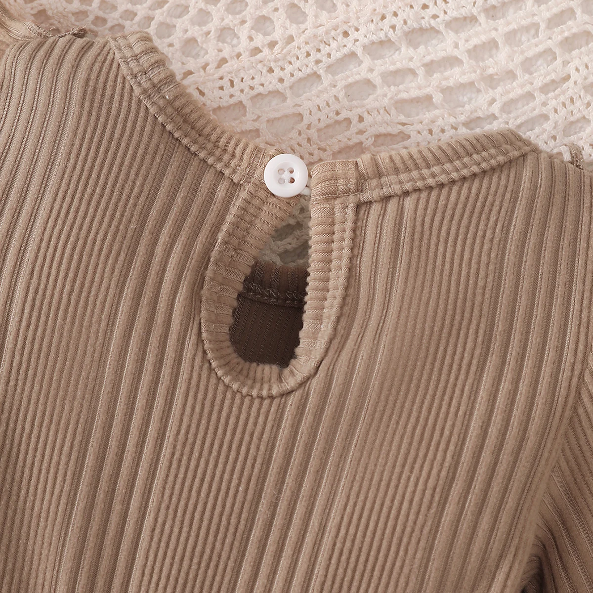 Neues Kleid für Babymädchen, einfarbig, mit Rüschen, inklusive Stirnband, geeignet für Babys von 0 bis 18 Monaten, süßes Kleid für Babymädchen, ideal für Frühling und Herbst. – Detail 5