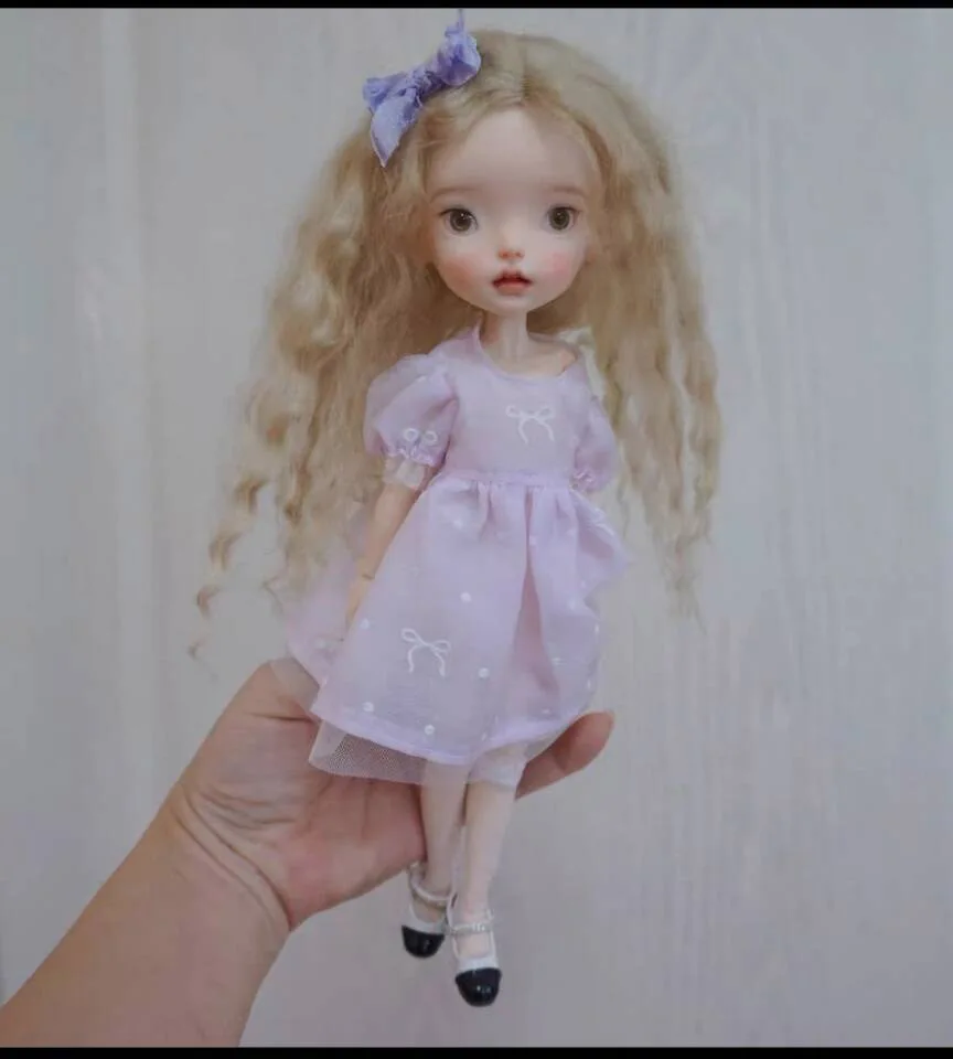 

3pcs lovely style 2025 Blythe/landoudou Bubble sleeve princess dress+socks+hair clips(Fit for Lulu,ymy24,Ob22,24,26,zone, Jenny)