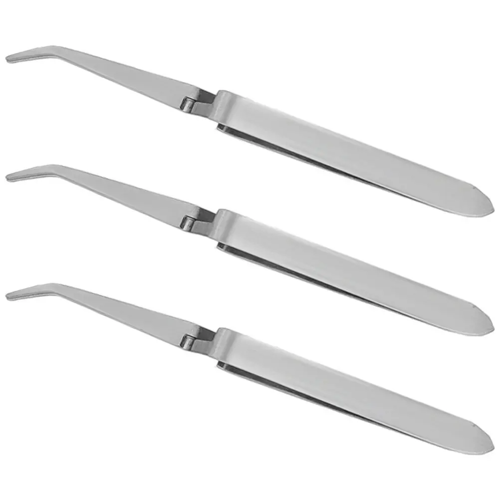3Pcs Sturdy Stainless Steel Nail Art Tweezers Adjustable Nail Tip Holders Easy Operation Safe Comfort Fit Manicure Shaping Clips