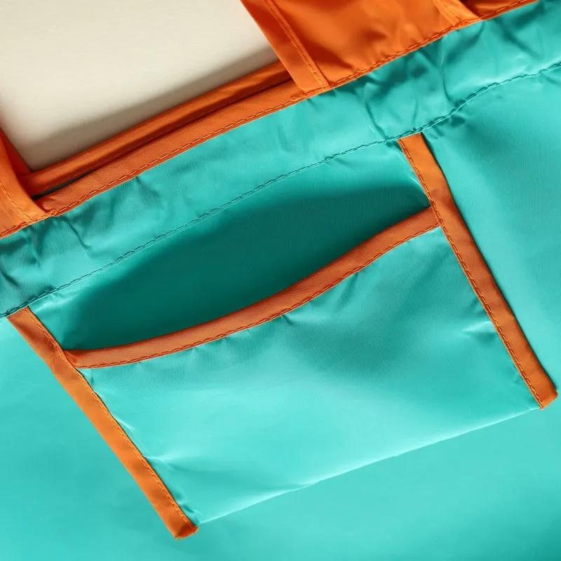 Foldable Eco-Friendly Shoulder Bags Women's Reusable Grocery Bag Large Capacity Foldable Shopping Bag with Drawstring Closure