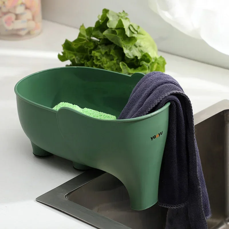 Kitchen Accessories Sink Strainer Elephant Sculpt Leftover Drain Basket Soup Garbage Filter Anti Skid Fruit Vegetable Drainer