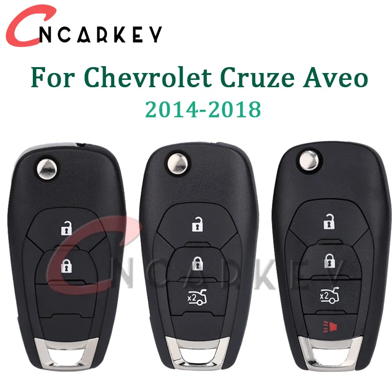 Remote Flip Key Fob Shell Case  2/3/4 Buttons For Chevrolet Cruze Aveo 2014-2018 Replacement Flip Cover Modified