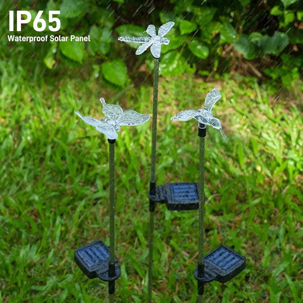USB Rechargeable Solar Garden Lights Motion Sensor Under Cabinet Lighting 3-Pack Auto-On Off Home Outdoor Illumination