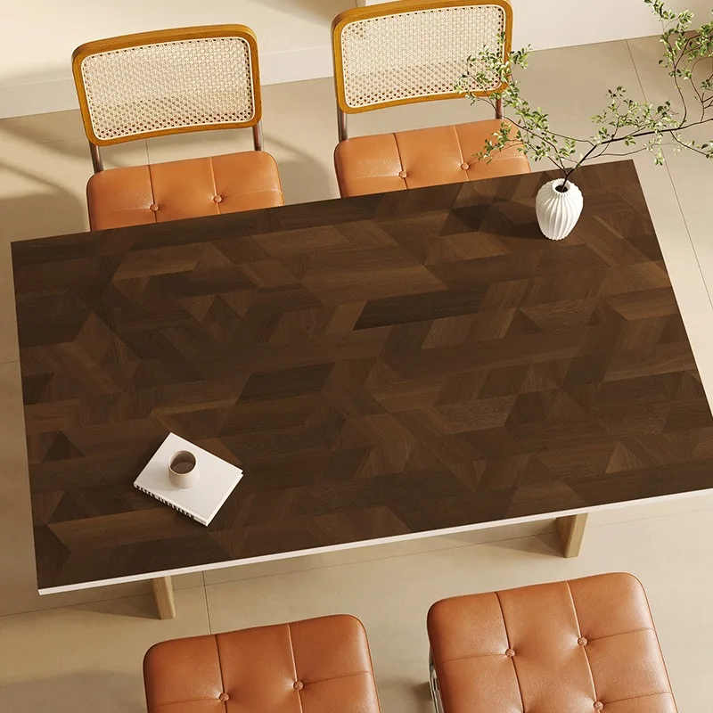 

Imitation Wood Grain Decorate Dining Table Mats Easy To Clean PVC Waterproof Oil-proof Anti-scalding Soft Cushion TV Cabinet Mat