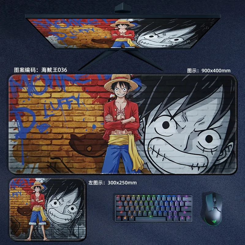 

Большой коврик для мыши из кожи с аниме-дизайном ONE PIECE для киберспорта, игр, офиса, компьютера, ноутбука, периферийных устройств, подарок