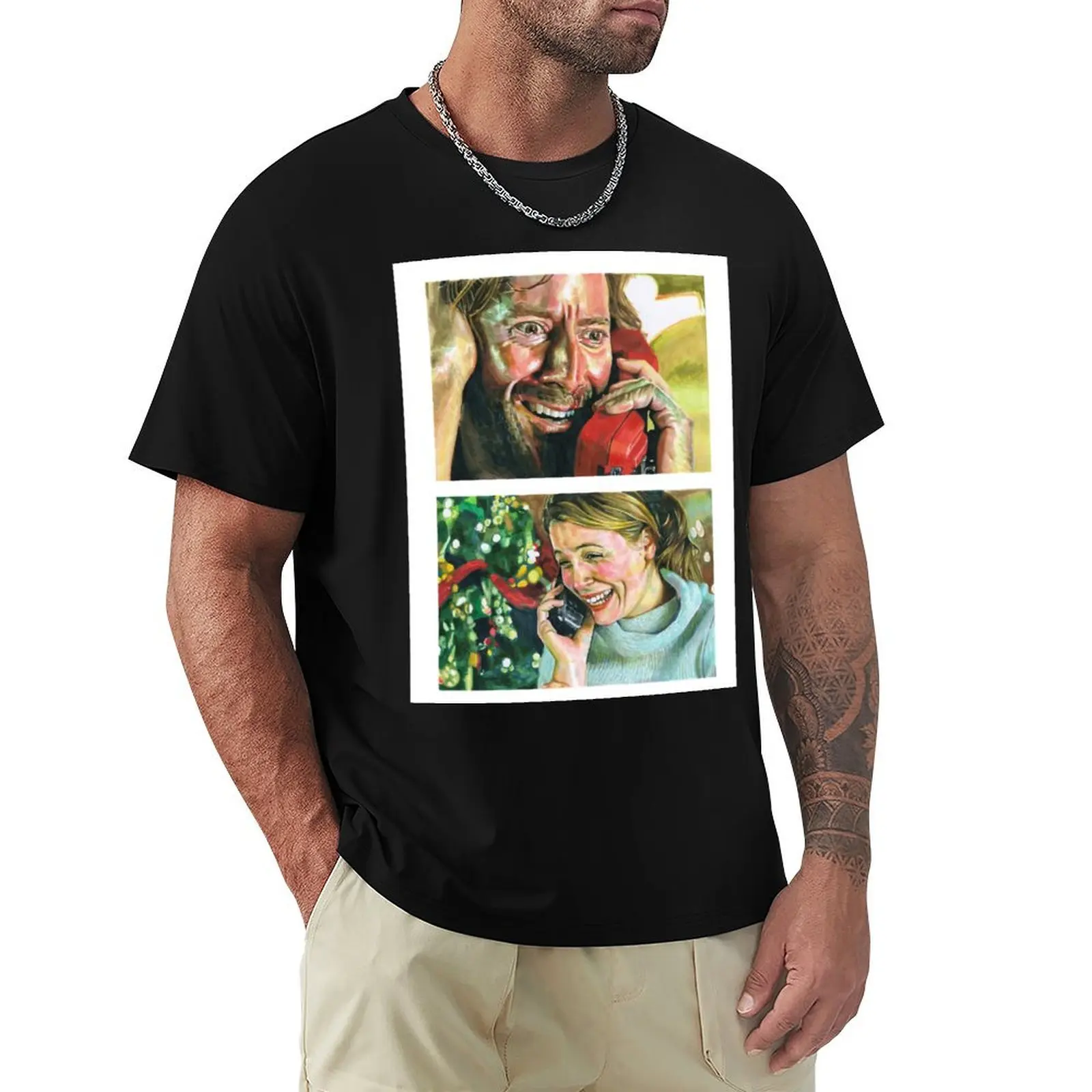 The Constant LOST Desmond and Penny drawing T-Shirt Vintage Style Printed Top