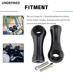 Universal 4 inch Motorcycle 25MM 32MM Handlebar Riser Clamp Mount Kit For Harley Honda Yamaha Kawasaki Indian Victory Cruisers