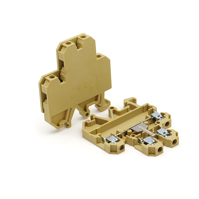 10Pcs SAK-DK4Q JXB-4 35S1 Double Layer DIN Rail Terminal Block 4mm² Screw Type 2 Level Feed Through Electrical Connector