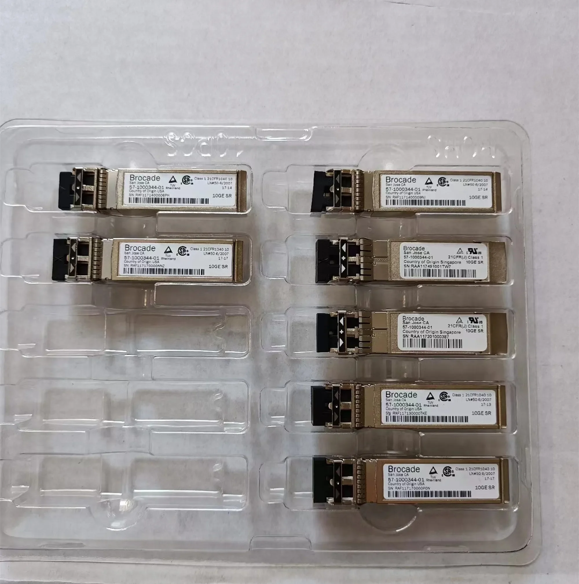 Fiber Transceiver Brocade SFP 10G SR 57-1000344-01 SFP+ 10GB 850NM Multimode Optical Transceiver
