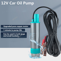 Electric Car Pump 38mm Portable MiniFor Pumping Diesel Oil Water Transfer Pump Camping Fishing Submersible Pump 30L/min 12V