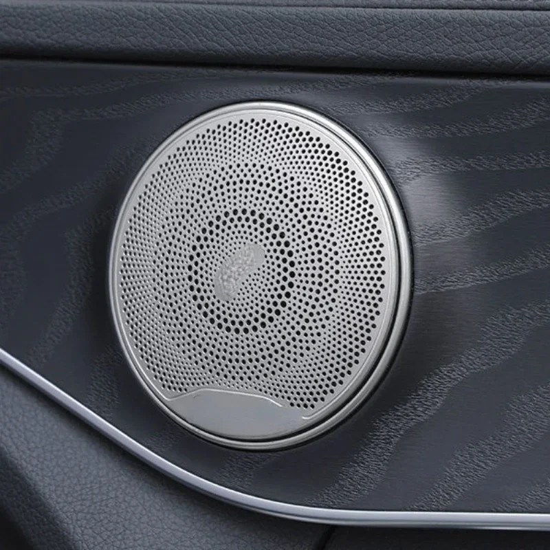 

For Mercedes Benz C E Class GLC W205 W213 X253 2015-2023 Stainless steel car door trumpet Treble speaker cover Car Accessories