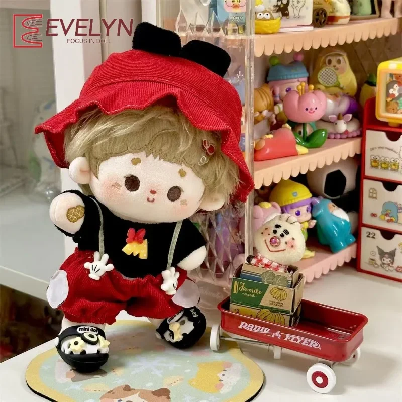 Evelyn 20cm Cotton Doll Clothes Cool Handsome Cute Strap Pants Set Plush Doll Dress Up